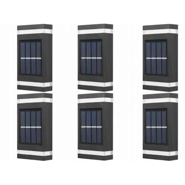 6 x Led solární nástěnné svítidlo na letní domek se senzorem soumraku