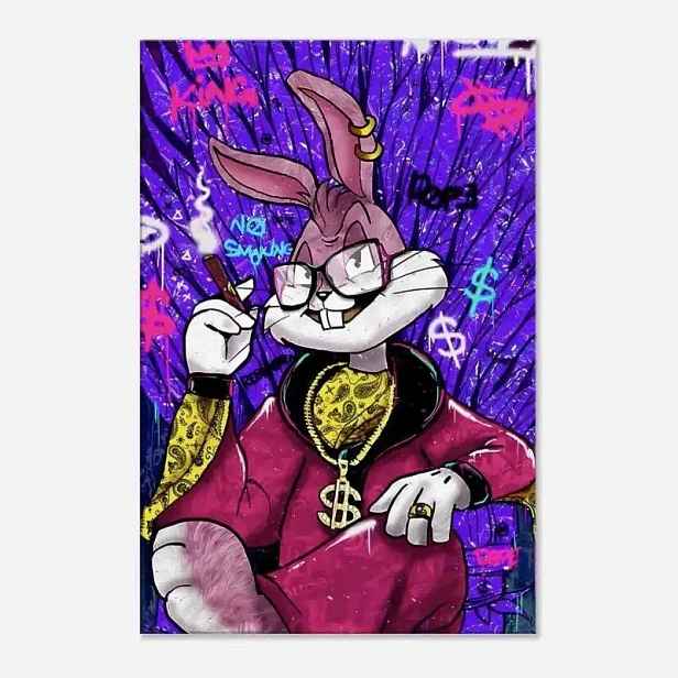 Hořící králík Bugs – obraz na plátně Pop Art