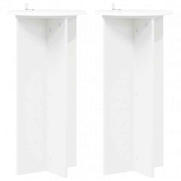vidaXL Stojan na rostliny 2 ks Bílá Ø40 x 80 cm Kompozitní dřevo