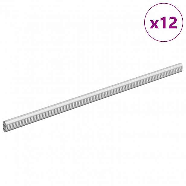 vidaXL Tyč Skříně 12 ks Stříbrná 472 x 15 x 29 mm Hliníková slitina