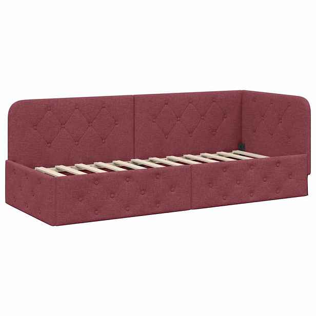 vidaXL Rohový rám postele Víno Červené 80 x 200 cm textil