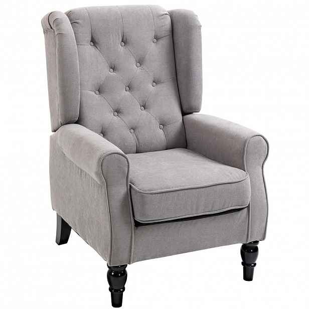 HOMCOM JEDNOMÍSTNÉ KŘESLO s tuftováním Relaxační křeslo Jednomístné křeslo Dřevěné nohy Polyester 2 barvy