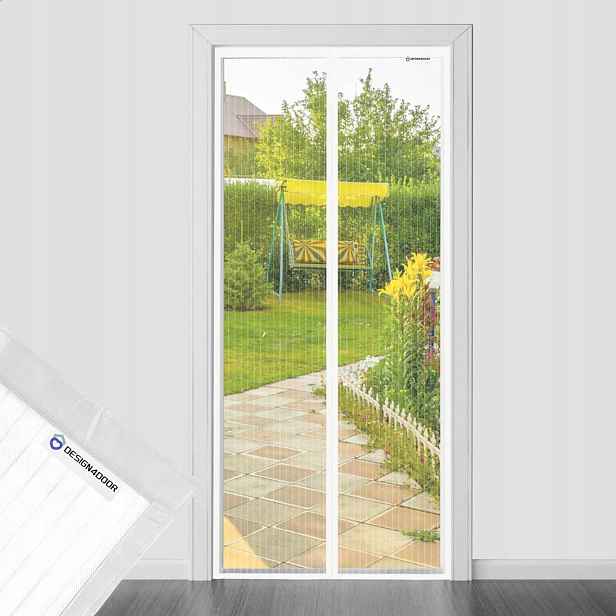Moskytiéra design4door 80x170 cm bílá magnetická na dveře bez vrtání