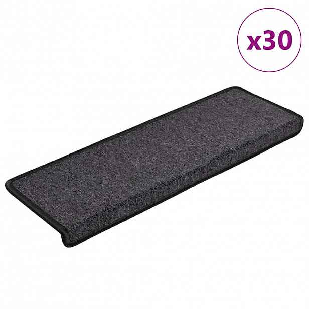 vidaXL Schodové rohože 30 ks 65 x 21 x 4 cm antracitové s obdélníkovým okrajem