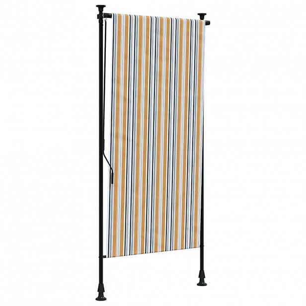 vidaXL Venkovní roleta žlutá a bílá 100 x 270 cm textil a ocel