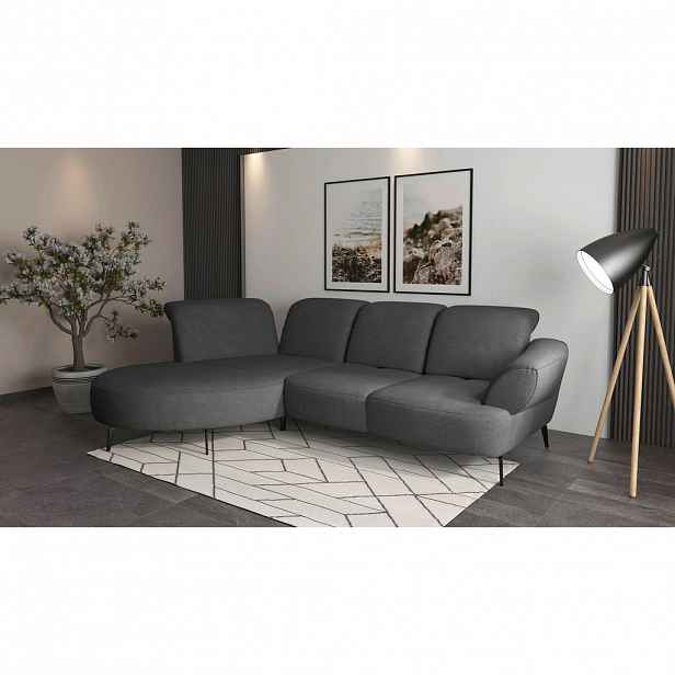 Sit & More ROHOVÁ SEDAČKA, textil, tmavě šedá