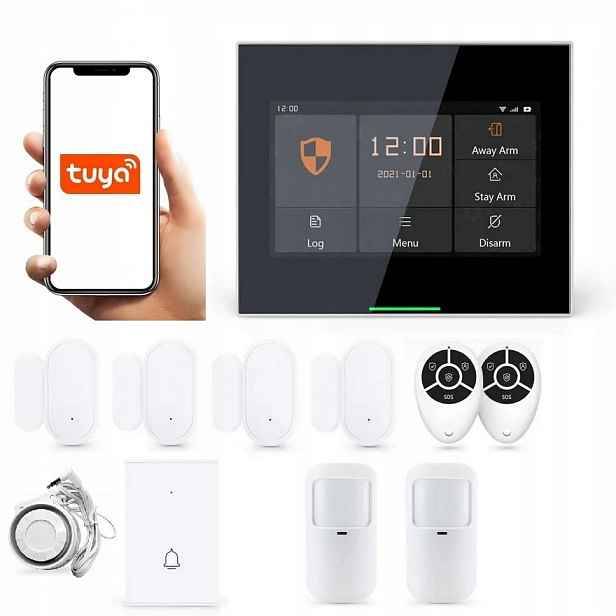 Alarmový Systém LCD 4.3' Gsm WiFi Sms Zvonek Tuya Smart V Polštině 2xPIR