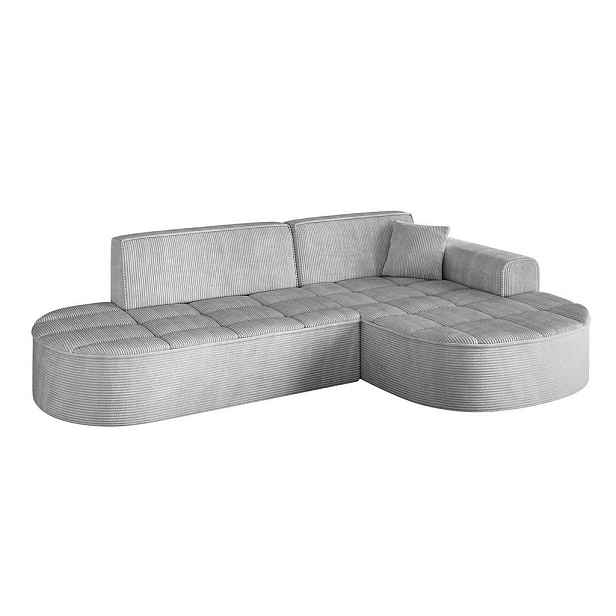 ALTDECOR ROHOVÁ SEDAČKA s otomanem, pravá TARO-L1 243x171x79,5 Šedá Manšestr