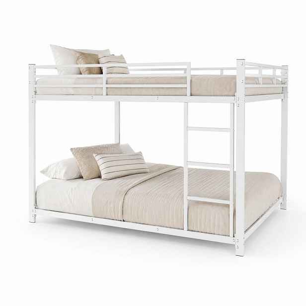 CHICFURN PATROVÁ POSTEL 140/200 cm v bílé barvě s kovovým rámem