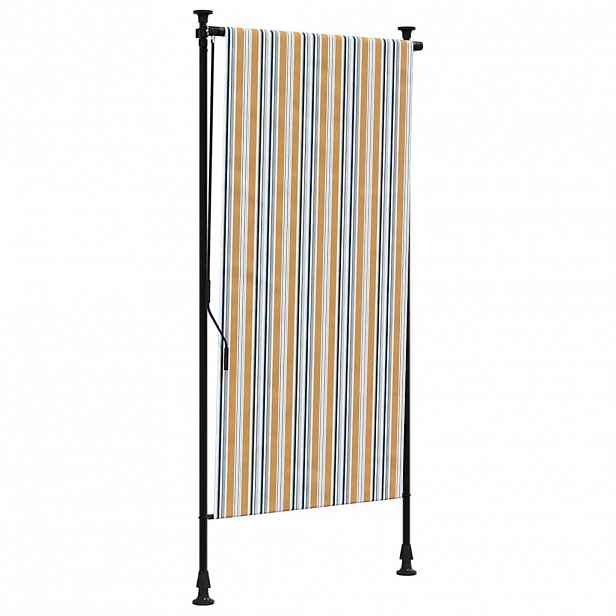 vidaXL Venkovní roleta žlutá a bílá 120 x 270 cm textil a ocel