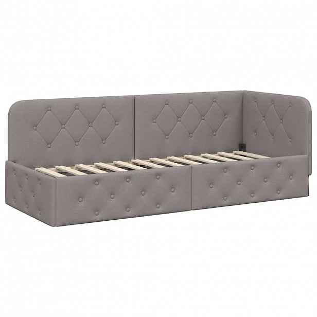 vidaXL Rohový rám postele Taupe 80 x 200 cm textil