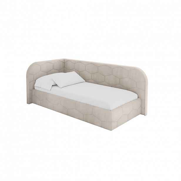 ALTDECOR JEDNOLŮŽKOVÁ POSTEL pro mládež s úložným prostorem, vpravo - JAXY 80x200 béžová