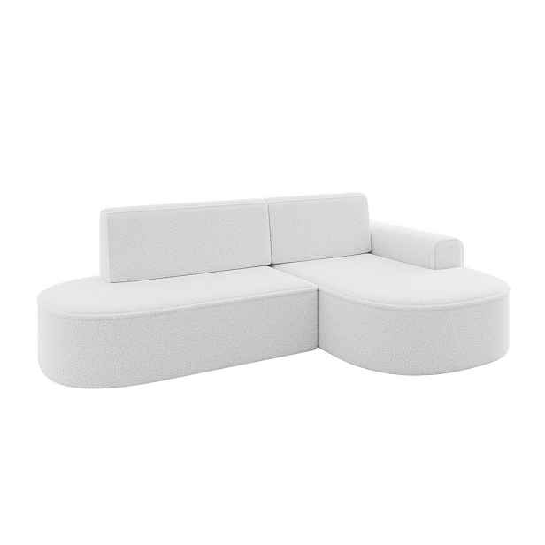 ALTDECOR ROHOVÁ SEDAČKA s funkcí spaní a otomanem, pravá MARI-L1-S 283x167x85 Bílá Buklé