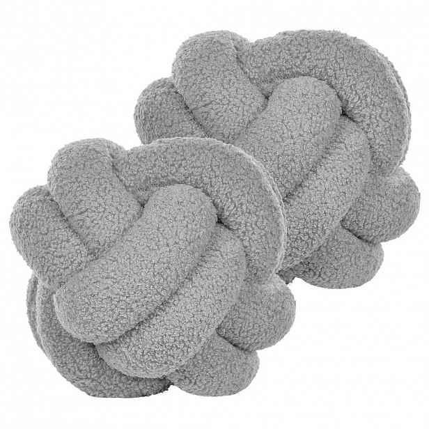 Beliani DEKORATIVNÍ POLŠTÁŘ sada 2 ks Šedý 19/19 cm Malni
