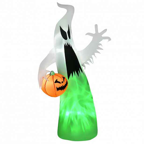 HOMCOM HALLOWEEN Samonafukovací strašidelný duch Halloweenová dekorace s LED osvětlením
