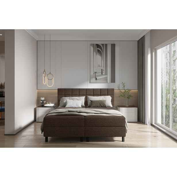 Hotelová postel 180x200 BRUMA 2 - hnědá