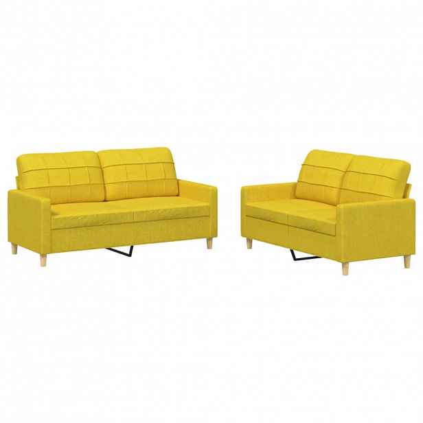vidaXL 2dílná sedací souprava s poduškami světle žlutá textil