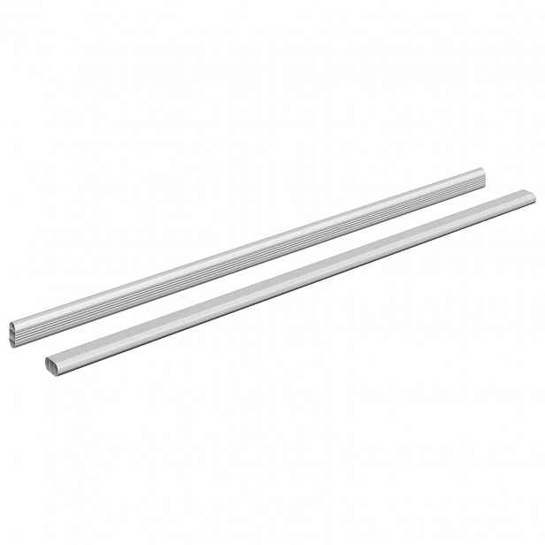 vidaXL Tyč Skříně 2 ks Stříbrná 764 x 15 x 29 mm Hliníková slitina