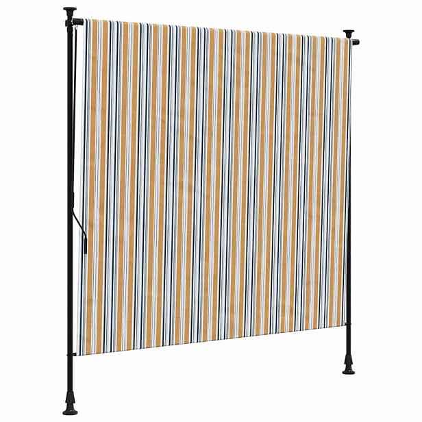 vidaXL Venkovní roleta žlutá a bílá 150 x 270 cm textil a ocel