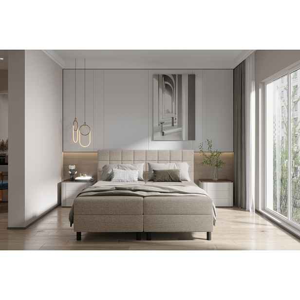 Hotelová postel 180x200 BRUMA 2 - béžová