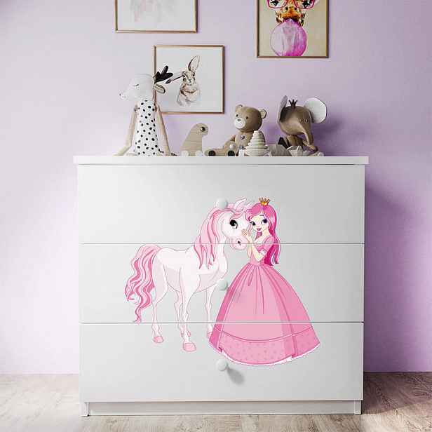 Petits-meubles KOMODA Babydreams Princezna s koněm 81/81/41