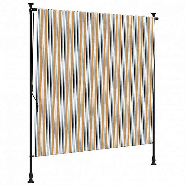 vidaXL Venkovní roleta žlutá a bílá 200 x 270 cm textil a ocel