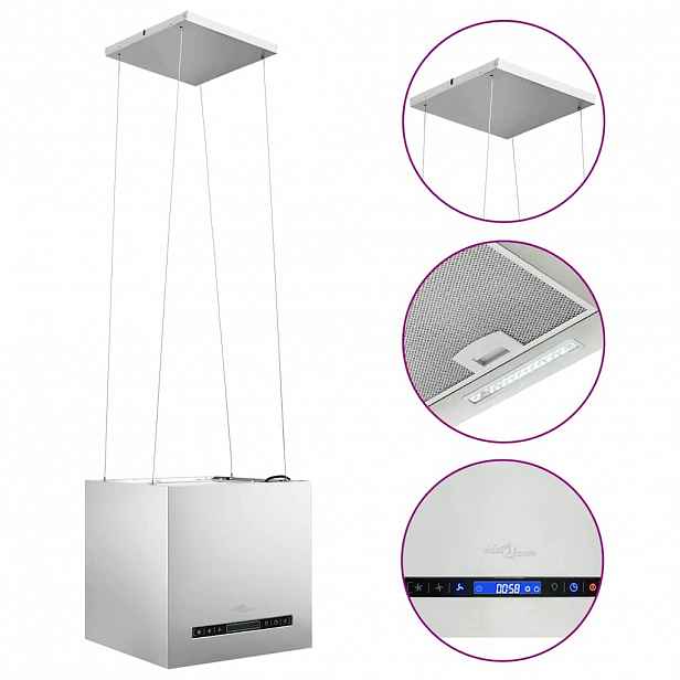 vidaXL Závěsná ostrůvková digestoř dotykový senzor LCD 37cm nerez ocel