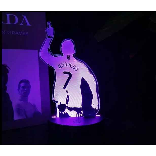 3D Led lampička Cristiano Ronaldo 7 CR7 dárek real madrid