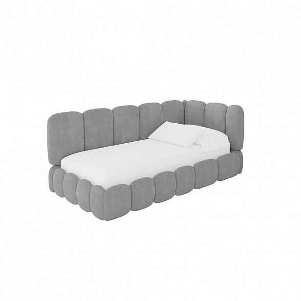 ALTDECOR JEDNOLŮŽKOVÁ POSTEL pro mládež s úložným prostorem, vlevo - AVRY 90x200 šedá