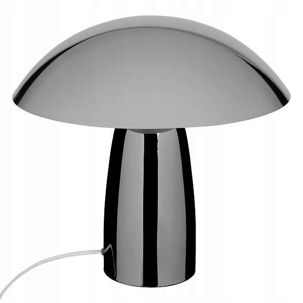 Noční Lampa do ložnice Houba Kovová Stříbrná 36 cm Výška 34 cm