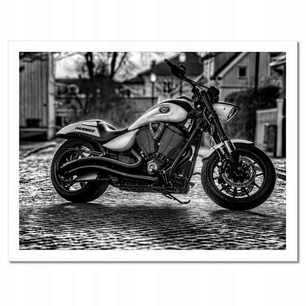Plakáty v rámu 40x30 Černobílé foto motorka