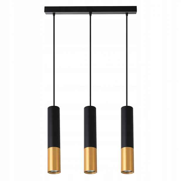 Lustr Černý Zlatý Tuby Led GU10 Závěsná Lampa Na Strop Obývací Pokoj Kuchyně