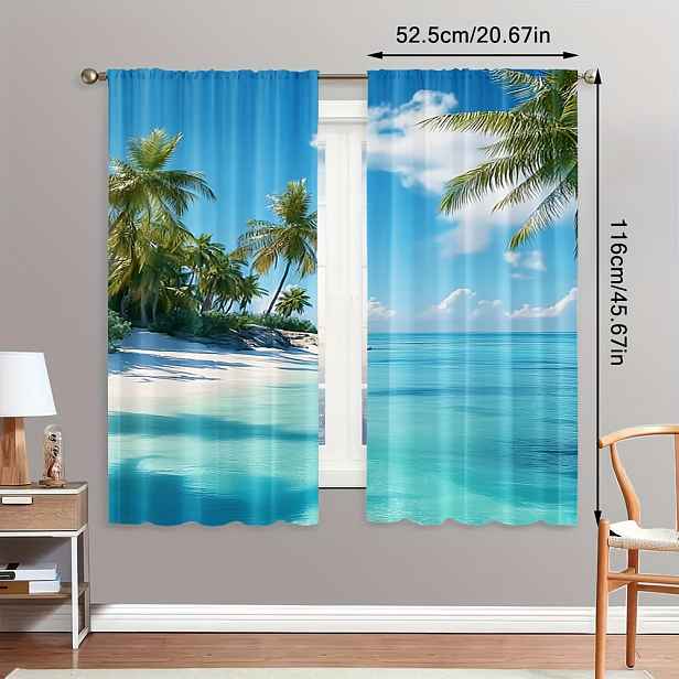 TEMU Dva kusy, ležérní design. Rozměry: 29.53 palců .35 palců, 41.34 palců x 90.55 palců, 51.18 palců x 82.68 palců s letních plážových zvířat,