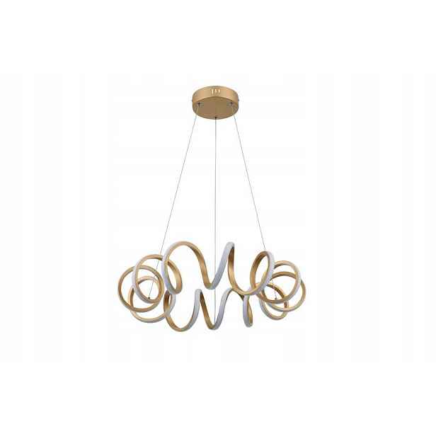 Závěsná Led lampa zlatá dekorativní kulatá 55 cm pružina do obývacího pokoje Reality