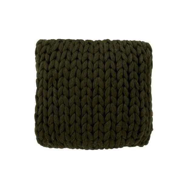 Pletený zelený polštář Tricot green - 40*40 cm J-Line by Jolipa