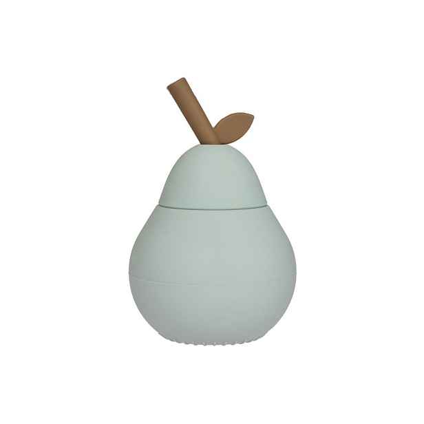 Silikonový dětský hrnek v mentolové barvě Pear – OYOY Mini