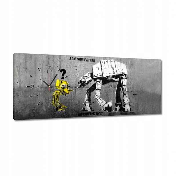 Hodiny 100x40 Banksy I am your father