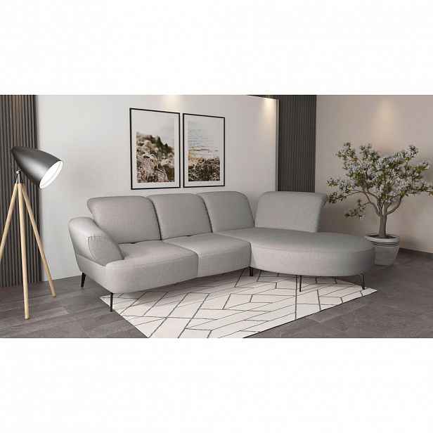 Sit & More ROHOVÁ SEDAČKA, textil, světle šedá