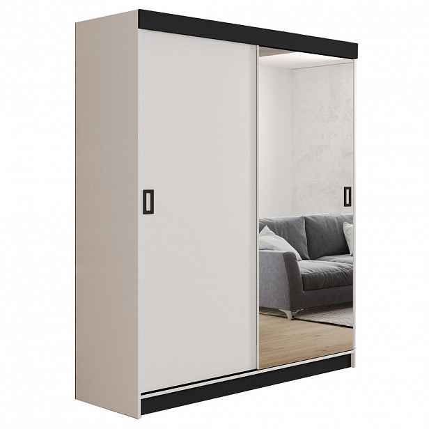 Kier Furniture POSUVNÁ ŠATNÍ SKŘÍŇ RETRO 1 138 - Bílá 138x205x59cm