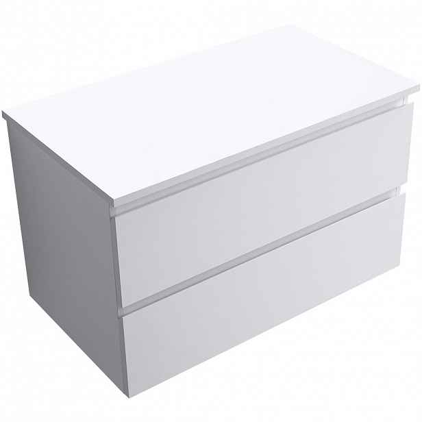 Koupelnová skříňka Carole - bílá matná + deska pod umyvadlo Navira Slim - 18 mm - 100x49,8x46 cm