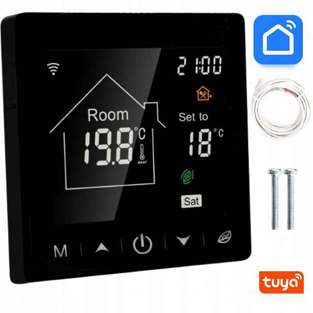 Termostat Pro Podlahové Vytápění Topné Rohože Wifi Tuya LCD 16A Smart