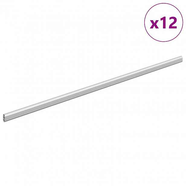 vidaXL Tyč Skříně 12 ks Stříbrná 964 x 15 x 29 mm Hliníková slitina