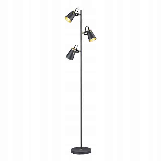 Stojací podlahová lampa reflektorky černá Trio