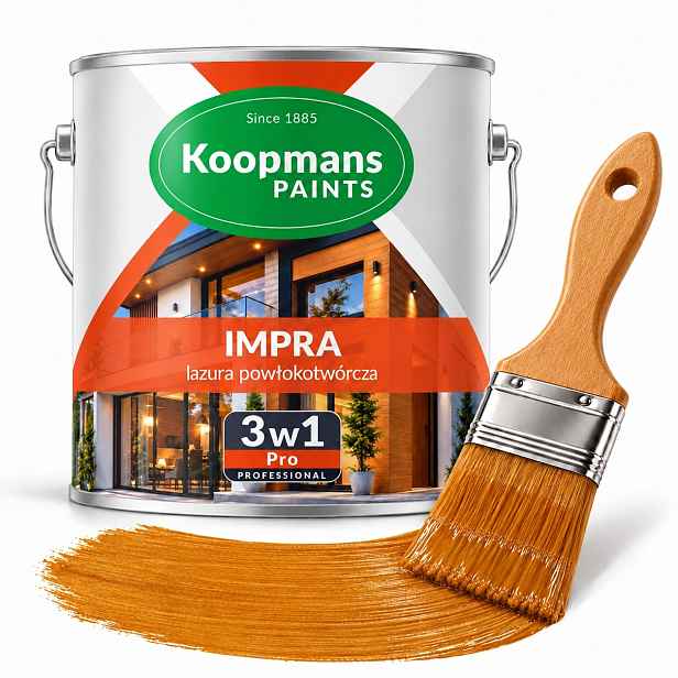 Lazura na dřevo Koopmans Impra 3v1 104 dub královský 2.5 l