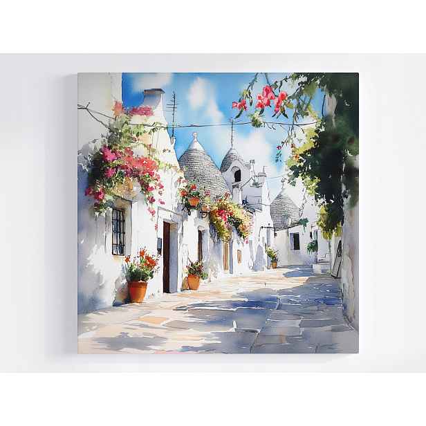 Obraz Na Plátně Canvas Itálie Apulia Alberobello Domky Trulli Pohled 50x50