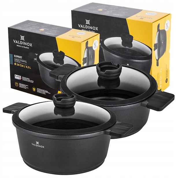 Sada hrnců s odolnou nepřilnavou povrchovou úpravou Valdinox Expert 4 el. plynová indukce