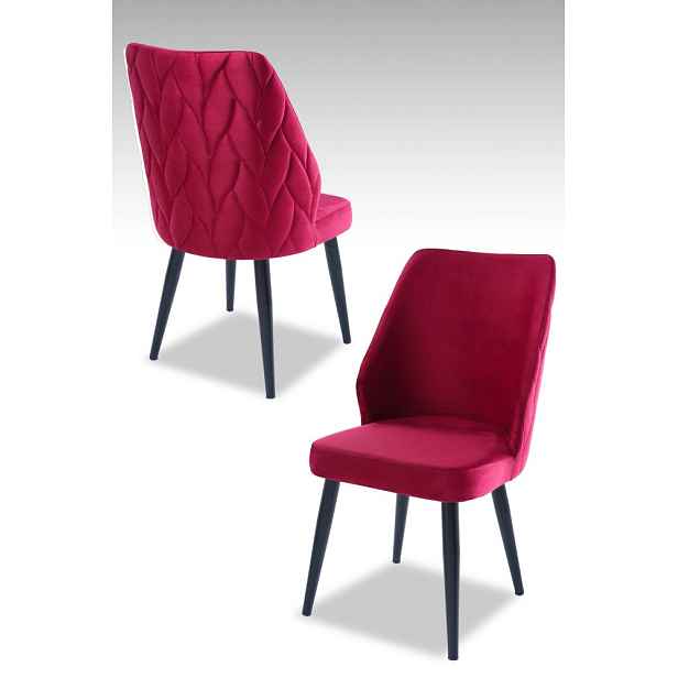 Sada židlí (4 kusy) Pufi - Tile Red, Black