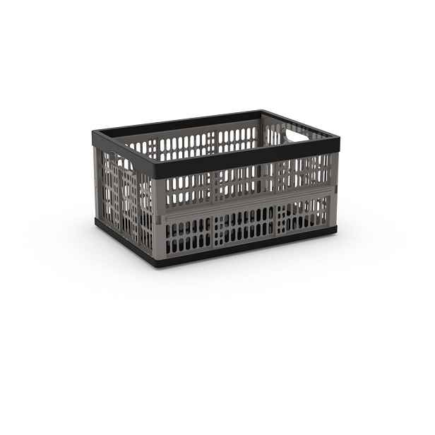 Šedý plastový úložný box 47,5x34,5x23,5 cm Folding Crate – KIS