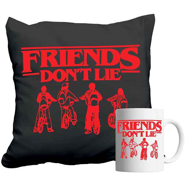 Set Hrnek A Polštář Černý Stranger Things Demogorgon Dárek Jméno