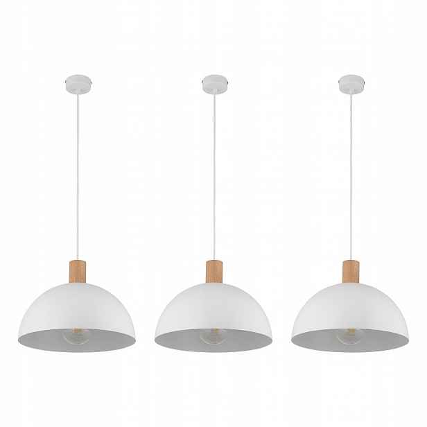 Tk Lighting Sada 3x závěsná lampa Pendel Kovová závěsná lampa Bílá Loft 170 cm